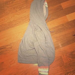 PINK zip up grey hoodie